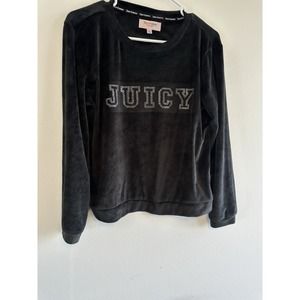 Juicy couture sleepwear‎ Medium black velour studded top